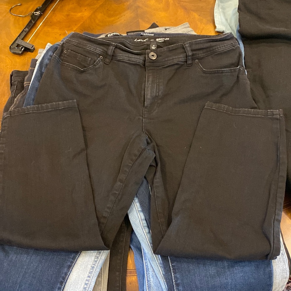 inc DENIM skinny-leg regular-fit jeans in black (14)